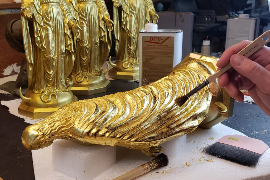 gold leafing notre dame our mother